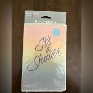 Vintage Baby Shower Invitations Rainbow 8 Count Envelopes Party Pregnancy
